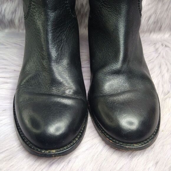 Coach Madalia Riding Boots Womens Size 6.5 B Black Tall Knee Leather Pull On - Picture 4 of 10